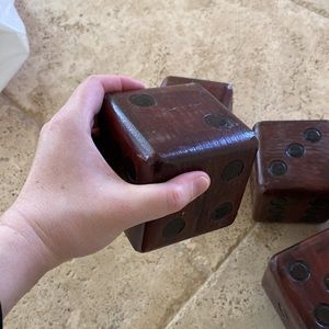 Dice set 5 giant wooden handmade